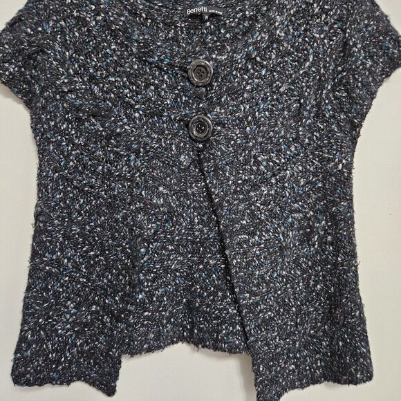 Berretti Made in Italy Anthropologie Knit Wool Blend Alpaca Black Sweater Vest M - Picture 4 of 8